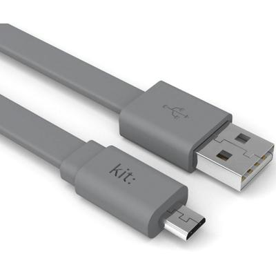 Kit USB Male la microUSB Male, LED, 1 m, Grey