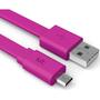 Kit USB Male la microUSB Male, LED, 1 m, Pink