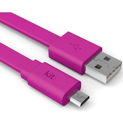 Kit USB Male la microUSB Male, LED, 1 m, Pink