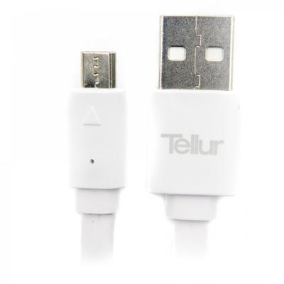 Tellur USB Male la microUSB Male, 1 m, White