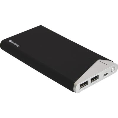 Sandberg PowerBank, 10000 mAh, 2x USB, 2.1A, Black