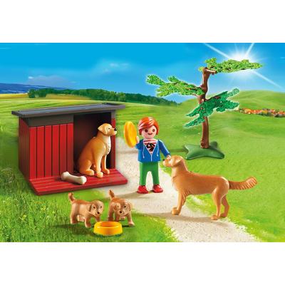Jucarie PLAYMOBIL Golden Retrievers with Toy