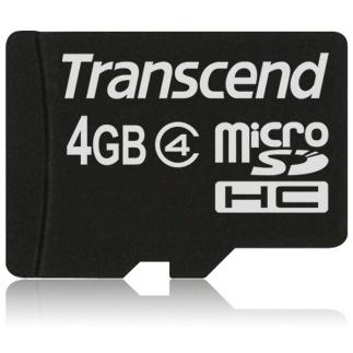 Card de Memorie Transcend Micro SDHC 4GB Clasa 4 + Adaptor SD