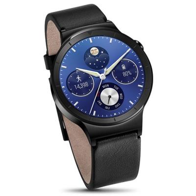 Smartwatch Huawei Watch W1 negru, 42 mm, curea piele negru