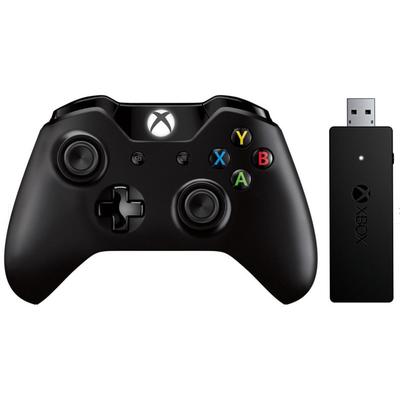 Gamepad Microsoft Xbox One Wireless controller black + Wireless Adapter