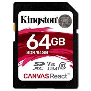 Card de Memorie Kingston SDXC Canvas React, 64GB, Clasa 10, UHS-I U3, V30