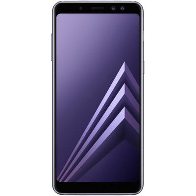 Smartphone Samsung Galaxy A8 (2018), Ecran Full HD+, Gorilla Glass, Octa Core, 32GB, 4GB RAM, Dual SIM, 4G, NFC, Tri-Camera: 16 mpx + 16 mpx + 8 mpx, Senzor amprenta, Fast Charge, Orchid Gray