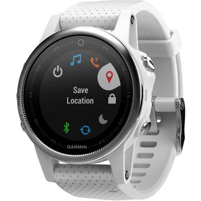 Smartwatch Garmin Fenix 5S alb, curea Carrara silicon alb GPS + HR