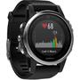 Smartwatch Garmin Fenix 5S gri, curea silicon negru GPS + HR