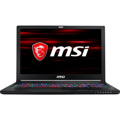 Laptop MSI Gaming 15.6" GS63 Stealth 8RE, FHD 120Hz 3ms, Procesor Intel Core i7-8750H (9M Cache, up to 4.10 GHz), 16GB DDR4, 1TB + 256GB SSD, GeForce GTX 1060 6GB, FreeDos, Black, Per Key RGB Backlit
