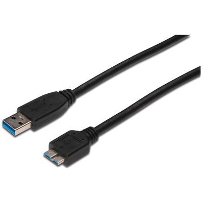 Assmann USB 3.0 Male tip A - microUSB 3.0 Male tip B, 0.5m, negru