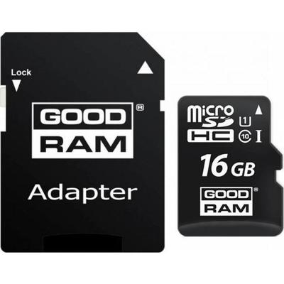 Card de Memorie GOODRAM Micro SDHC, 16GB, Clasa 10, UHS-I U1 + Adaptor