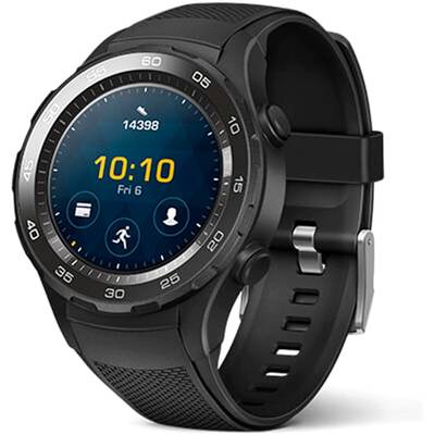 Smartwatch Huawei Watch W2 Sport negru, curea silicon negru