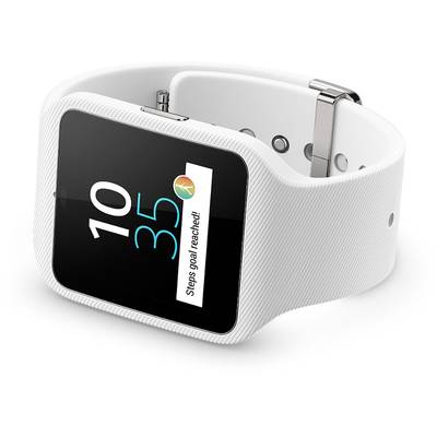 Smartwatch Sony 3 (SWR50) argintiu, curea silicon alb