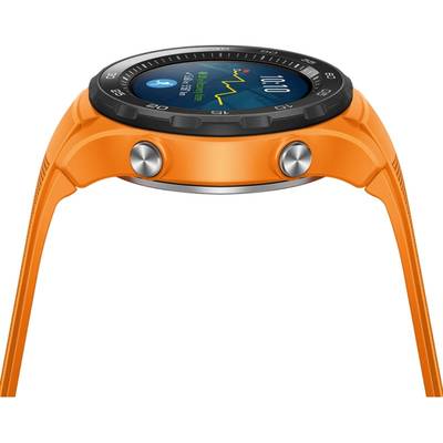 Smartwatch Huawei Watch W2 Sport 4G/LTE negru, curea silicon portocaliu