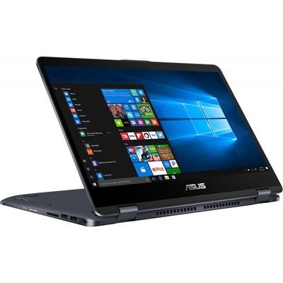 Laptop Asus 14" VivoBook Flip 14 TP410UA, FHD Touch, Procesor Intel Core i5-8250U (6M Cache, up to 3.40 GHz), 4GB DDR4, 500GB + 128GB SSD, GMA UHD 620, Win 10 Home, Grey