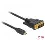 Cablu Delock HDMI cable Micro-D male > DVI 24+1 male 2 m