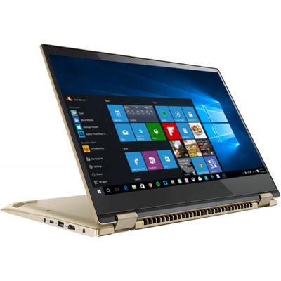 Laptop Lenovo 14" Yoga 520, FHD IPS Touch, Procesor  Intel Core i3-7130U (3M Cache, 2.70 GHz), 8GB DDR4, 1TB + 128GB SSD, GMA HD 620, Win 10 Home, Gold