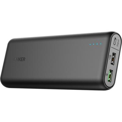 Anker PowerCore, 20000 mAh, 2x USB, Black, tehnologia Quick Charge 3.0