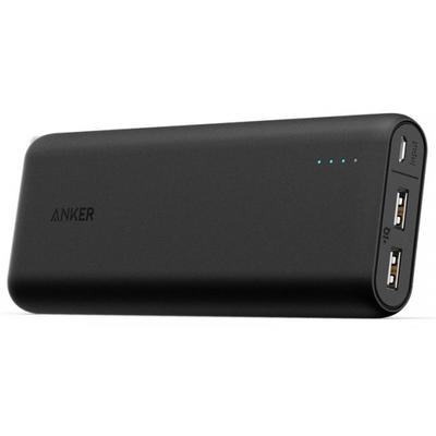 Anker PowerCore, 15600 mAh, 4.8A, 2x USB, Black, tehnologia PowerIQ