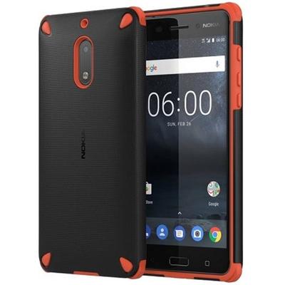 Nokia Protectie pentru spate Rugged Impact Black Orange pentru Nokia 6