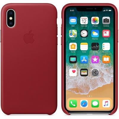Apple Protectie pentru spate MQTE2ZM/A Leather Red pentru iPhone X