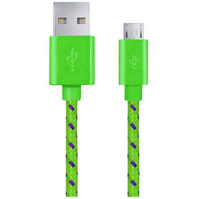 Esperanza Nylon, USB Male la microUSB Male, 1 m, Green