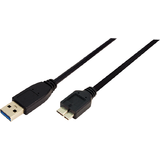 USB 3.0 Male tip A - MicroUSB Male tip B 3.0, 1m, Negru