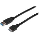 Assmann USB 3.0 Male - microUSB 3.0 Male, 0.25m, negru