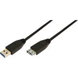 USB 3.0 Male tip A - USB Female tip A 3.0, 3m, Negru