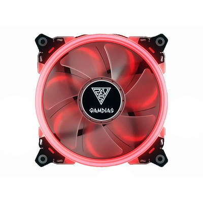 Gamdias Ventilator Aeolus E1 1201 120mm Red LED Fan