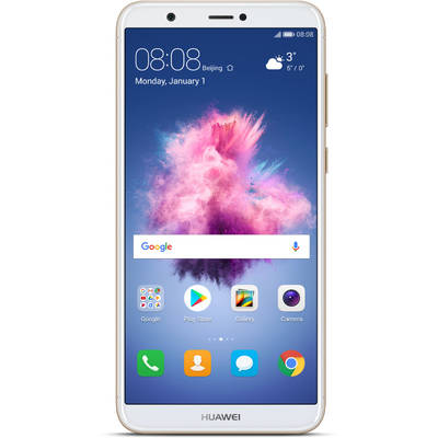 Smartphone Huawei P Smart, Ecran Full HD+, Kirin 659 2.36GHz, Octa Core, 32GB, 3GB RAM, Dual SIM, 4G, Tri-Camera: 13 mpx + 8 mpx + 2 mpx, Senzor amprenta, baterie 3000 mAh, Gold