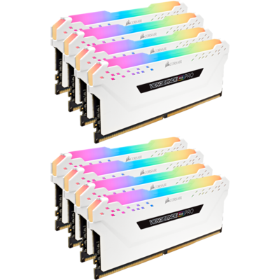 Memorie RAM Corsair Vengeance RGB PRO White 64GB DDR4 3600MHz CL18 1.35v Quad Channel Kit