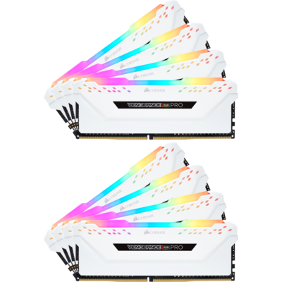 Memorie RAM Corsair Vengeance RGB PRO White 128GB DDR4 3200MHz CL16 1.35v Quad Channel Kit
