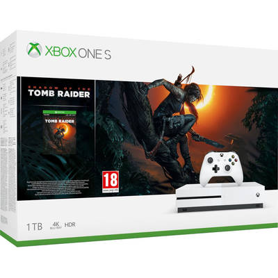 Consola jocuri Microsoft Xbox One S 1TB + Shadow of the Tomb Raider