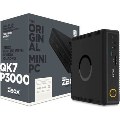 Sistem Mini ZOTAC ZBOX QK7P3000, Kaby Lake i7-7700T 2.9GHz, 2x DDR4, Quadro P3000 6GB, fara HDD, DisplayPort, HDMI, Wi-Fi, Bluetooth, USB 3.1 Type-C