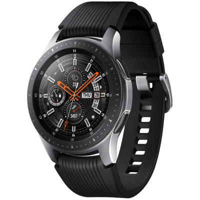 Smartwatch Samsung Galaxy Watch 2018, 46 mm, corp argintiu, curea silicon negru