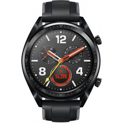 Smartwatch Huawei WATCH GT, Bluetooth, NFC, GPS, corp negru, curea silicon negru
