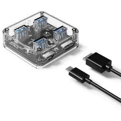 Hub USB Orico MH4U USB 3.0 Transparent
