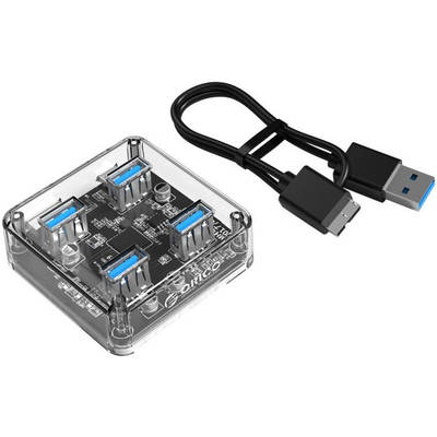 Hub USB Orico MH4U USB 3.0 Transparent