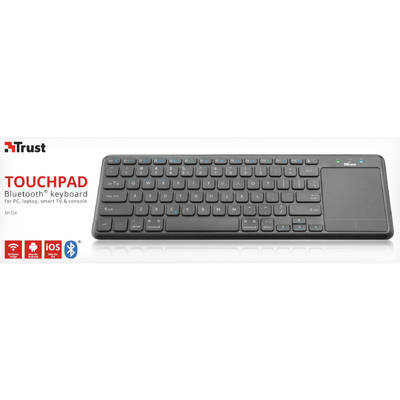 Tastatura TRUST Mida, Wireless, TouchPad XL pentru SMART TV