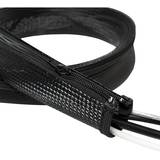 Cable management with zipper, black