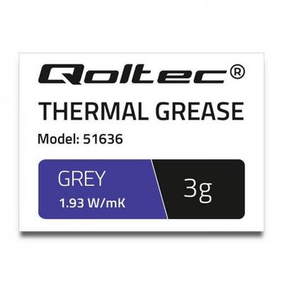 Pasta termoconductoare Qoltec pasta termica 1.93 W/m-K | 3g | grey