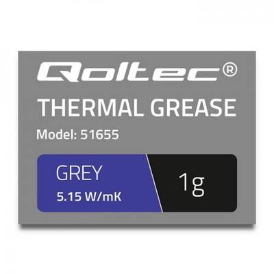 Pasta termoconductoare Qoltec pasta termica 5.15W/m-K | 1g | grey