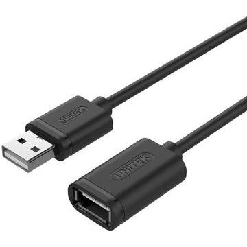 Adaptor Unitek cablu prelungitor USB2.0 AM-AF, 0,5m; Y-C447GBK