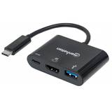 Adaptor Manhattan USB-C 3.1 multiport adaptor  -> HDMI/USB-A/USB-C negru