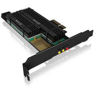 RaidSonic dublat-IcyBox PCIe extension card for 2x M.2 SSDs, heat sinks