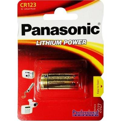 Panasonic Lithium Power Lithium Battery CR123A, 1 pc, Blister