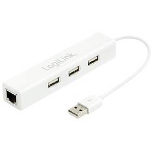 Adaptor LOGILINK - Adaptor USB 2.0 la Fast Ethernet Adapter cu 3-porturi USB Hub