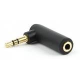 Adaptor Gembird audio adapter plug 3.5mm, right angle adapter, 90°, black